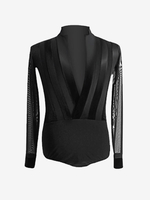 Latein-Tanz-Ballsaal-Kleider schwarze Herren-Sexy-Oberteile Tanzkleidung