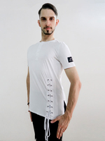 Latein-Tanz-Kleider weißer Herren-Overall aus Polyester sexy Latein-Tänzer-Tanzkleidung