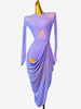 Latein-Tanz-Kostüm Lila Sexy Lycra Spandex Kleid Tanzkostüm für Damen