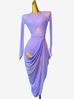 Latein-Tanz-Kostüm Lila Sexy Lycra Spandex Kleid Tanzkostüm für Damen