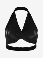 Latein-Tanz-Kostüm rotes Damen-Oberteil sexy Polyester-Oberteil Tanzkostüm