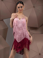 Latein-Tanzkleider Rosa Damen Polyester Kleid Sexy Latein-Tänzerin Tanzbekleidung