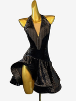 Latein-Tanzkleider Schwarz Damen Sexy Lycra Spandex Kleid Tanzbekleidung