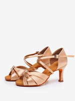 Latein-Tanzschuhe aus Polyester in Hellapricot mit runder Spitze