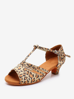 Latein-Tanzschuhe aus Polyester tiefes Apricot runde Zehenpartie