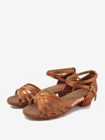 Latein-Tanzschuhe aus Polyester tiefes Apricot runde Zehenpartie