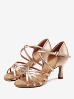 Latein-Tanzschuhe Olivgrün runde Zehenpartie Ballsaal-Tanzschuhe