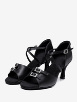 Latein-Tanzschuhe schwarze Ballsaal-Tanzschuhe mit runder Spitze