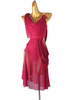 Lateinische Tanzkleider Burgunder Frauen Strasssteine u200bu200bOpen Shoulder Bodycon Sexy Polyester Kleid Tanzen Kostüm