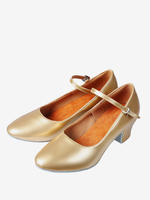 Lateinische Tanzschuhe goldene runde Zehenpartie Gesellschaftstanzschuhe