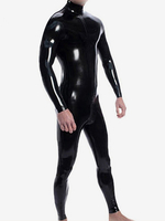 Latex-Catsuit für Männer doppelte Schulterreißverschlüsse und Schrittreißverschluss Ganzkörper-Latexanzug