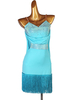 Latin Dance Kleider Aqua Damen Lycra Spandex Kleid Tanzkostüm