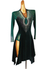 Latin Dance Kleider Dunkelgrün Damen Lycra Spandex Kleid Latin Dancer Tanzkleidung