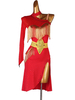 Latin Dance Kleider Rot Damen Lycra Spandex Kleid Tanzkleidung