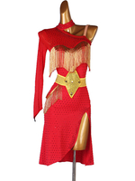 Latin Dance Kleider Rot Damen Lycra Spandex Kleid Tanzkleidung