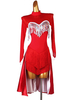 Latin Dance Kleider Rotes Damen Lycra Spandex Kleid Latin Dancer Tanzkostüm