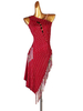 Latin Dance Kleider Rotes Damen Lycra Spandex Kleid Latin Dancer Tanzkostüm