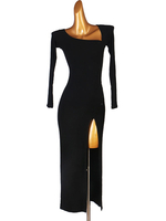 Latin Dance Kleider Schwarz Damen Set Lycra Spandex Dress Dancing Wear