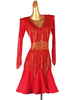Latin Dance Kleider Ture Red Damen Lycra Spandex Kleid Tanzkostüm