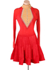 Latin Dance Kostüm Rot Damen Polyester Kleid Sexy Strass Fransen Latin Dancer Tanzkleidung
