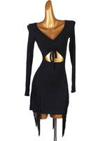 Latin Dance Kostüm Schwarz Damen Lycra Spandex Kleid Latin Dancer Wear