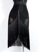 Latin Dance Kostüm Silber Damen Rock Sexy Polyester Rock Tanzkleidung