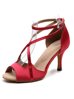 Latin Dance Schuhe Red Peep Toe Criss Cross Gesellschaftstanz Schuhe