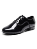 Latin Dance Schuhe Rindsleder Black Round Toe Patched Dance Schuhe