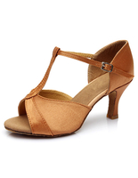 Latin Dance Schuhe Satin Heels Apricot Peep Toe Ballroom Tanzschuhe