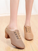 Latin Dance Shoes Camel Runde TOE MESH Upper Oxfords Chunky Heel Ballroom Tanzschuhe