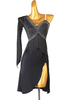 Latin Tanzkleider Schwarze Frauen Strasssteine u200bu200bOffene Schulter Bodycon Sexy Polyester Kleid Tanzen Tragen