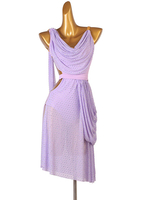 Latin Tanzkostüm Lavendel Frauen Polyester Kleid Offene Schulter sexy Strasssteine u200bu200bLatin Tänzer Tanzkostüm