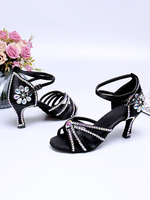 Latin Tanzschuhe Blau Open Toe Strass Ballsaal Tanzschuhe