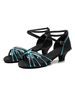 Latin Tanzschuhe Schwarz Open Toe Strass Ballsaal Tanzschuhe
