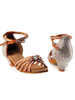 Latin Tanzschuhe Seide und Satin Braun Open Toe Tanzschuhe mit Strass