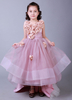 Lavendel Blumenmädchen Kleid Min/Max-Blumen Applique Organza Zug Ball Kleid des Mädchens Abendessen Kleid