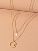 Layered Chain Halsketten Moon Star Anhänger Halskette