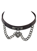 Leder Halsband Halskette Kette Schwarz Frauen Punk-Herz Anhänger Halskette