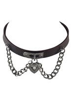 Leder Halsband Halskette Kette Schwarz Frauen Punk-Herz Anhänger Halskette