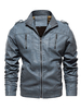 Lederjacke für Herren Simple Layered Zipper Windbreaker Stylish Spring Dazzling Blue