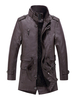 Lederjacke für Männer Lange PU-Jacke mit Reißverschluss