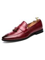 Lederschuhe aus PU im Slip-On Style mit Fransen