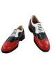 Lederschuhe aus Rindleder mit Farbblock und Schnürsenkel in Rot