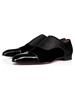 Lederschuhe Herren Schwarz Patchwork Runde Kappe Flache Schuhe