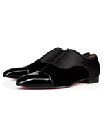 Lederschuhe Herren Schwarz Patchwork Runde Kappe Flache Schuhe