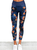 Leggings für Frauen Blue Elastic Waist Printed Shaping Yoga Hose