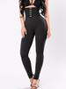 Leggings für Frauen Elastic Waist Komfortable Polyester Black Skinny Pants