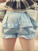 Leichte blaue Lolita Bloomers Rüschen Baumwolle Lolita Shorts für Frauen