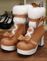 Leichte Bräune Lolita Heel Stiefel für Mädchen