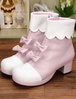 Leichte rosa Lolita Heel Stiefel für Mädchen